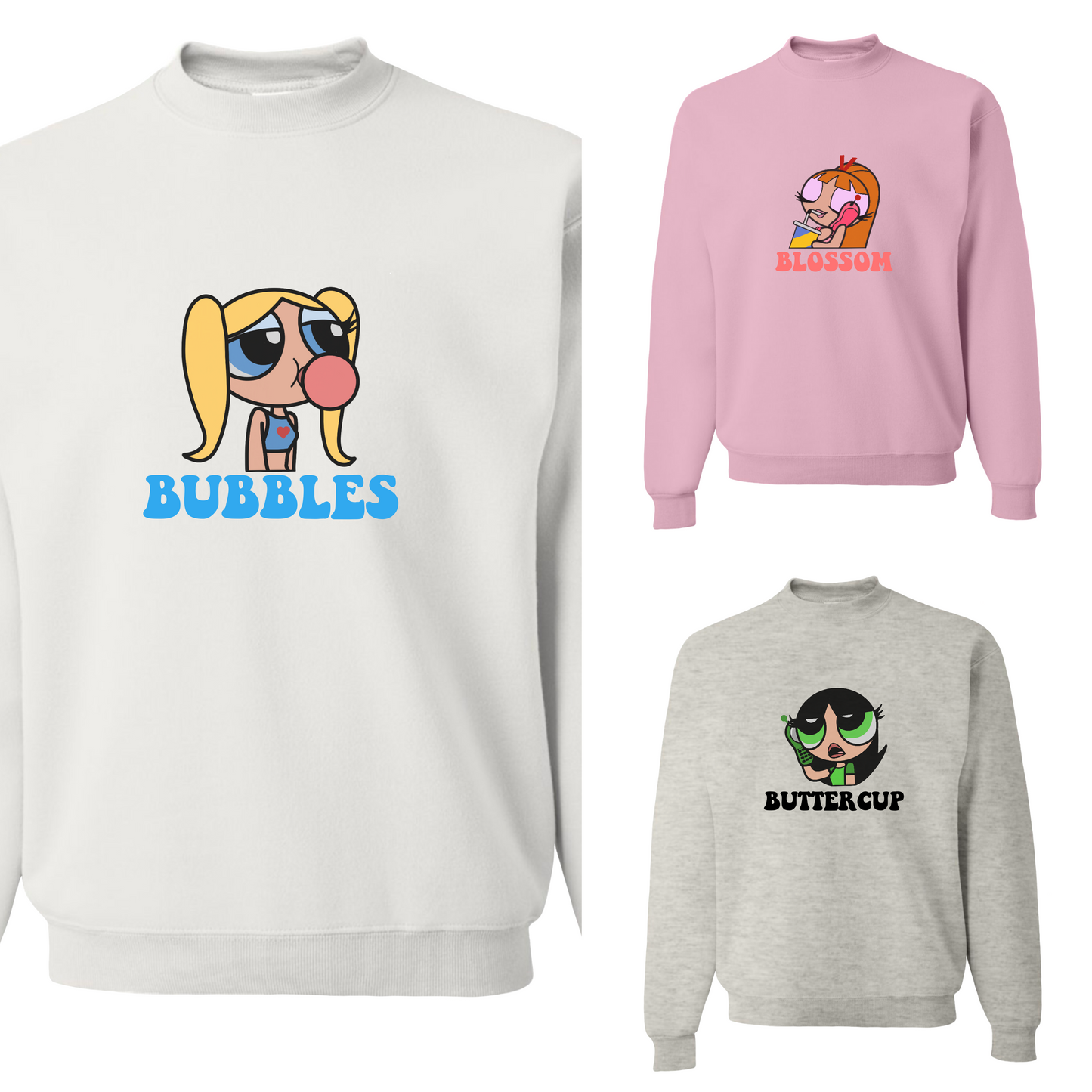 Puff Girls Matching Trio Sweatshirts